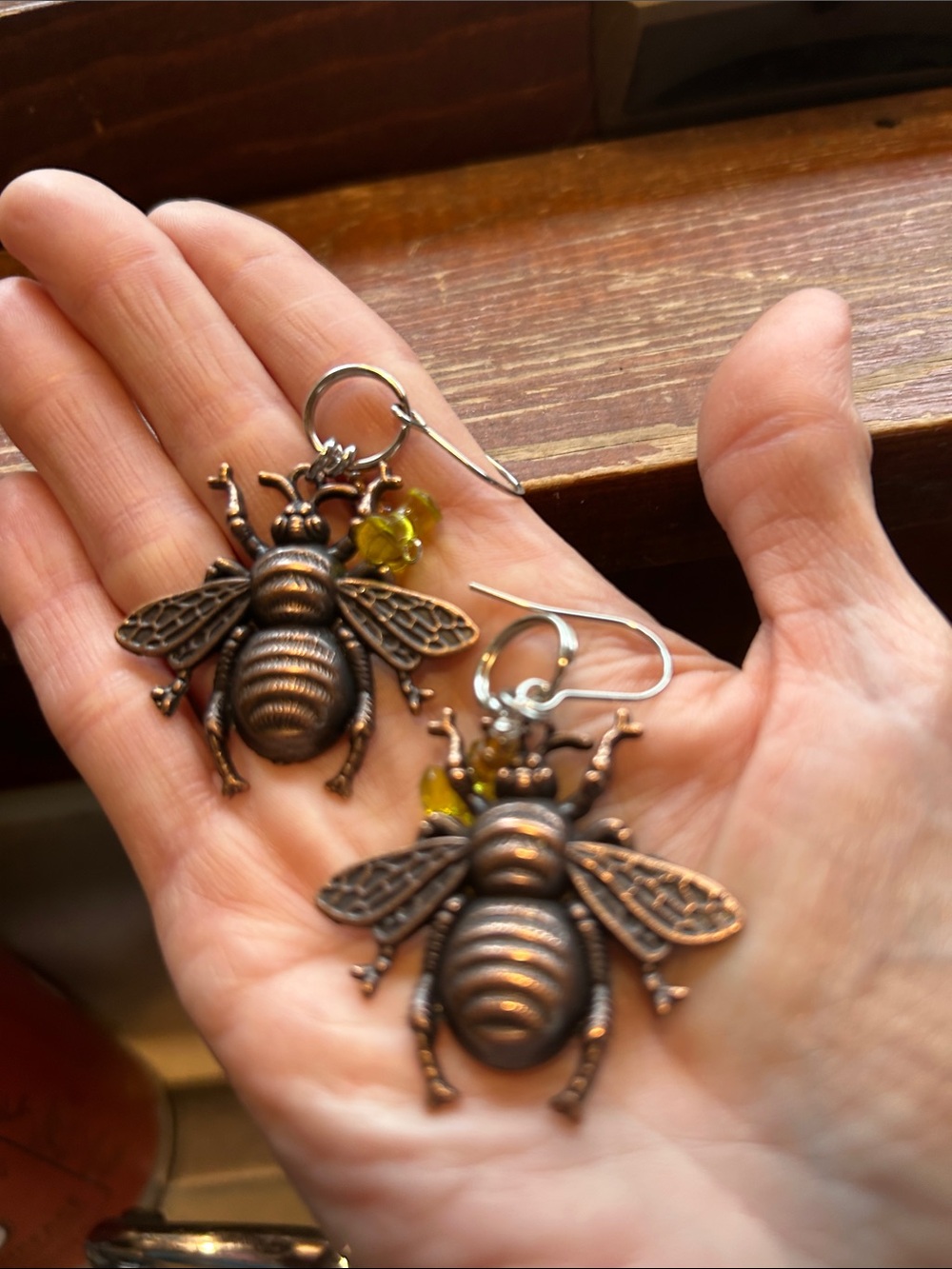 Carrie Fairy Designs: Bee and Honey Charm Earrings w/ Stainless Steel Ear Hooks